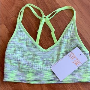 NWT Climawear Muse Fluorescent Green Sports Bra